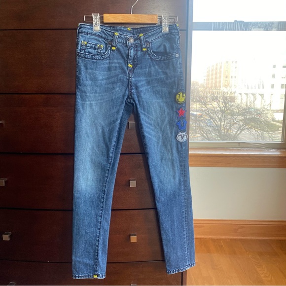 True Religion Kids Patch Jeans Size 16 - Picture 1 of 10